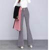 Autumn Winter Fashion Korean Korean Stytle Corduroy Flare Pants Women Elegant Button Design Elastic High Waist Skinny Trousers