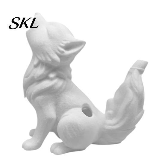 Detailed 3D Print Design Figure Printing Ornament, Howling Moon Wolf Tabletop Figurine, Eco-friendly PLA Small Display Figurine Matte Finish