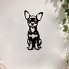 1pc Cute Chihuahua Metal Wall Art, Adorable Dog Statue Mural, Durable Decor for Home Walls Garden Fence, Christmas Easter Gift for Pet Lover