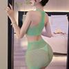 Sex underwear sexy temptation hollow bikini two-piece fishing net beach hip skirt
