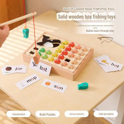 Children's Wooden Magnetic Fishing Toy - Learn English Alphabet & Word Spelling Fun