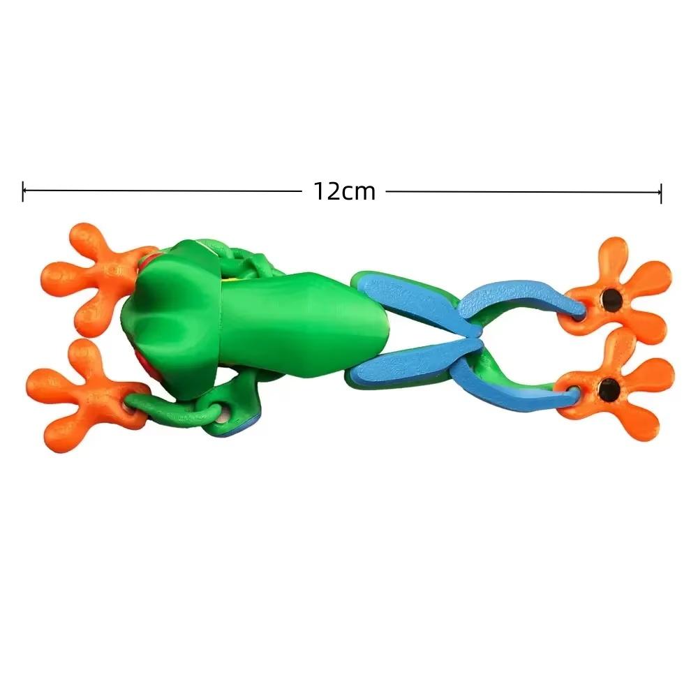 Simulation 3D Printing Tree Frog Joint Movable Frog Kitchen Home Decoration Toy Refrigerator Magnetic Attraction