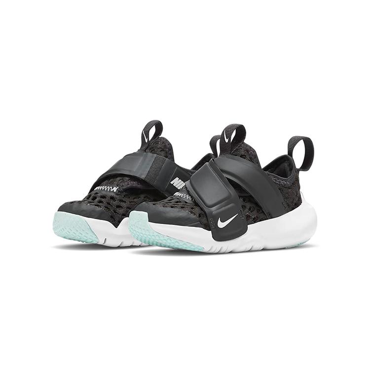 Nike Flex Advance BR Slip Resistant Cushioning Breathable Low top Running Shoes Black White Infant And Toddler DC9367-001
