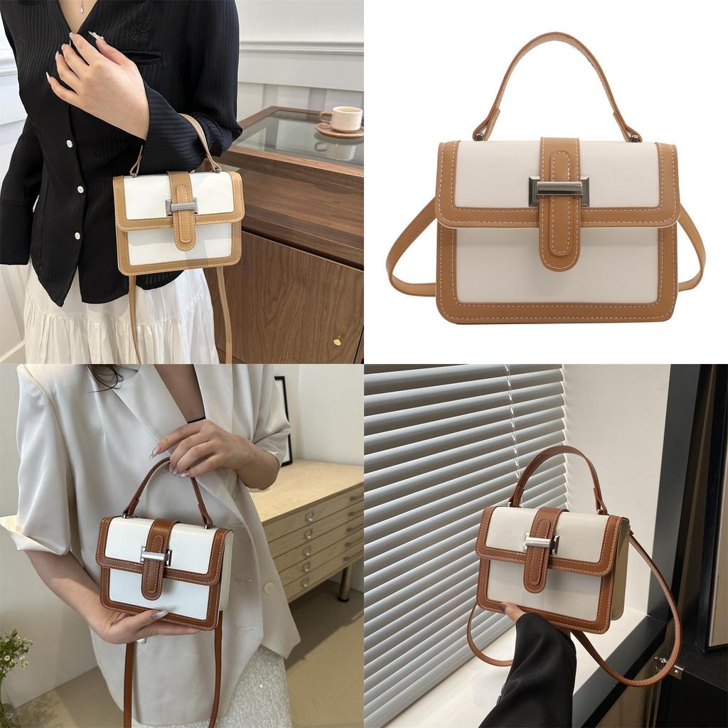 Chic Retro Women's Tote Bag In Classic Black White Brown And Khaki For Everyday Fashion