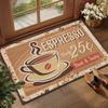 Vintage Coffee Print Doormat, Non-Slip Floor Mat Retro Kitchen Rug for Entryway Living Room Coffee Shop Decor