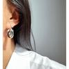 Chic Double-Line Cross Circular Earrings - Women's Fashion Metal Hoops