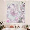 Y2K Kawaii Maid Anime Tapestry Cute Pink Aesthetic Wall Hanging for Harajuku Room Decor