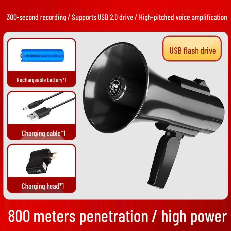 Rechargeable Megaphone with Recording Feature - Ideal for Street Stalls