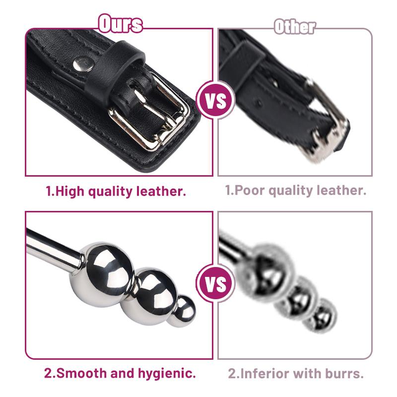 Fesseln-Set für Erwachsene mit Lederfesseln + Metallketten, Analhaken-Zubehör für weibliche Submissive, Bondage-Sexspielzeug für Paare