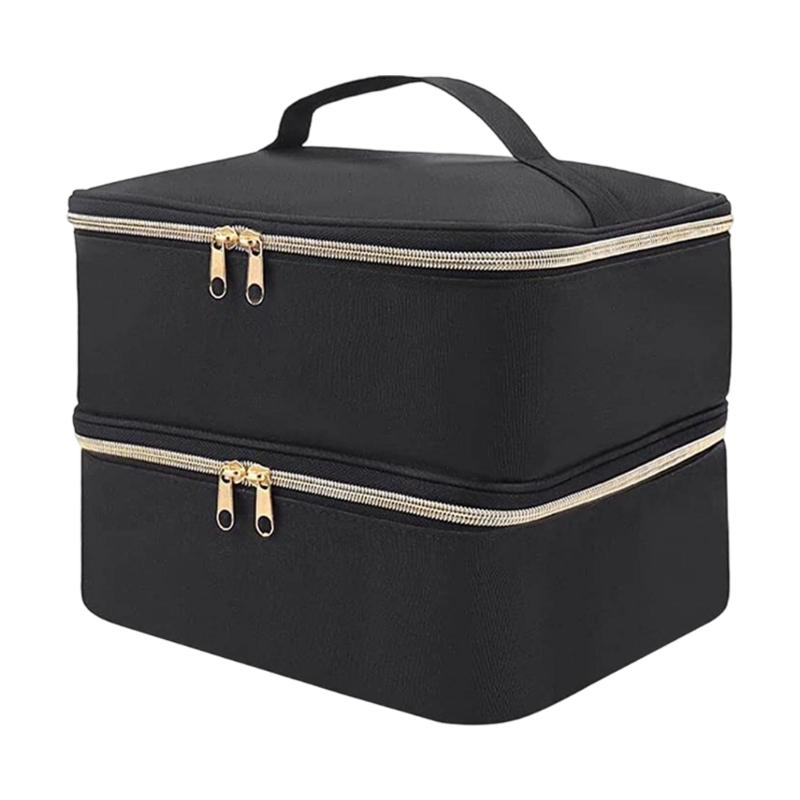 Large Compartment Nails Polish Storage Organizers With EVA Lined Interior Fit Bottles Polish Tool Lamp Travel Case