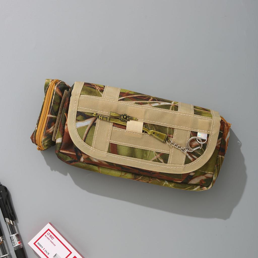 Camouflage Zipper Pencil Bag Boys Multifunctional Stationery Bag Students Lightweight Large Capacity Pencil Bag