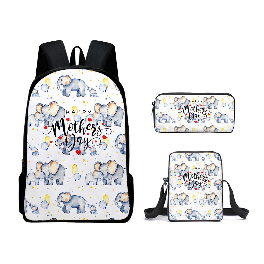 Iconic Kotaro Lives Alone Anime 3D Design 3pcs/Set pupil Learner Bags Everyday Laptop Everyday Backpack Sling Carry Tote Pencil Pouch