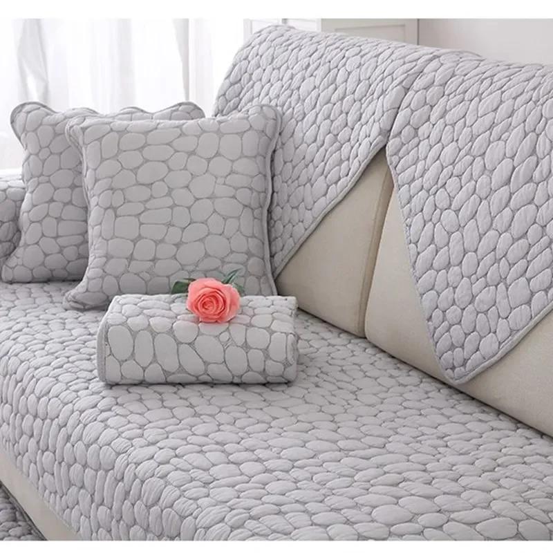Doppelseitige Sofabezüge, weißer Couchbezug, Kissenbezug, reine Baumwolle, gewaschenes Sitzpolster, Handtuch, Baumwollsofas für das Wohnzimmer
