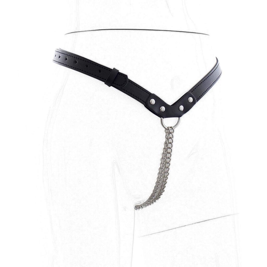 Chastity Belt for Women with Goods for Clitoris Training SM Chastity Adult SM Bondage Restraint Sexy Underwear for Slave Adjustable Chain, Women,