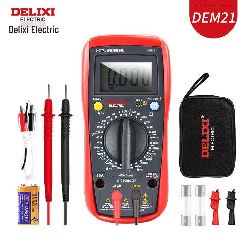 DELIXI Digital High-Precision Multimeter: Anti-Burn, Portable, Smart, Auto, Multipurpose Meter for Electricians.