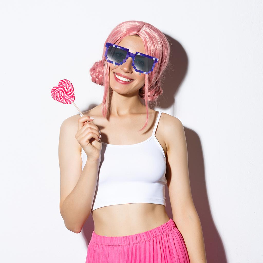 18-Pack Miner Party Pixel Gamer Sunglasses Pixelated Glasses For Kids Adults Pixelated Style Game Player Birthday Party Favors