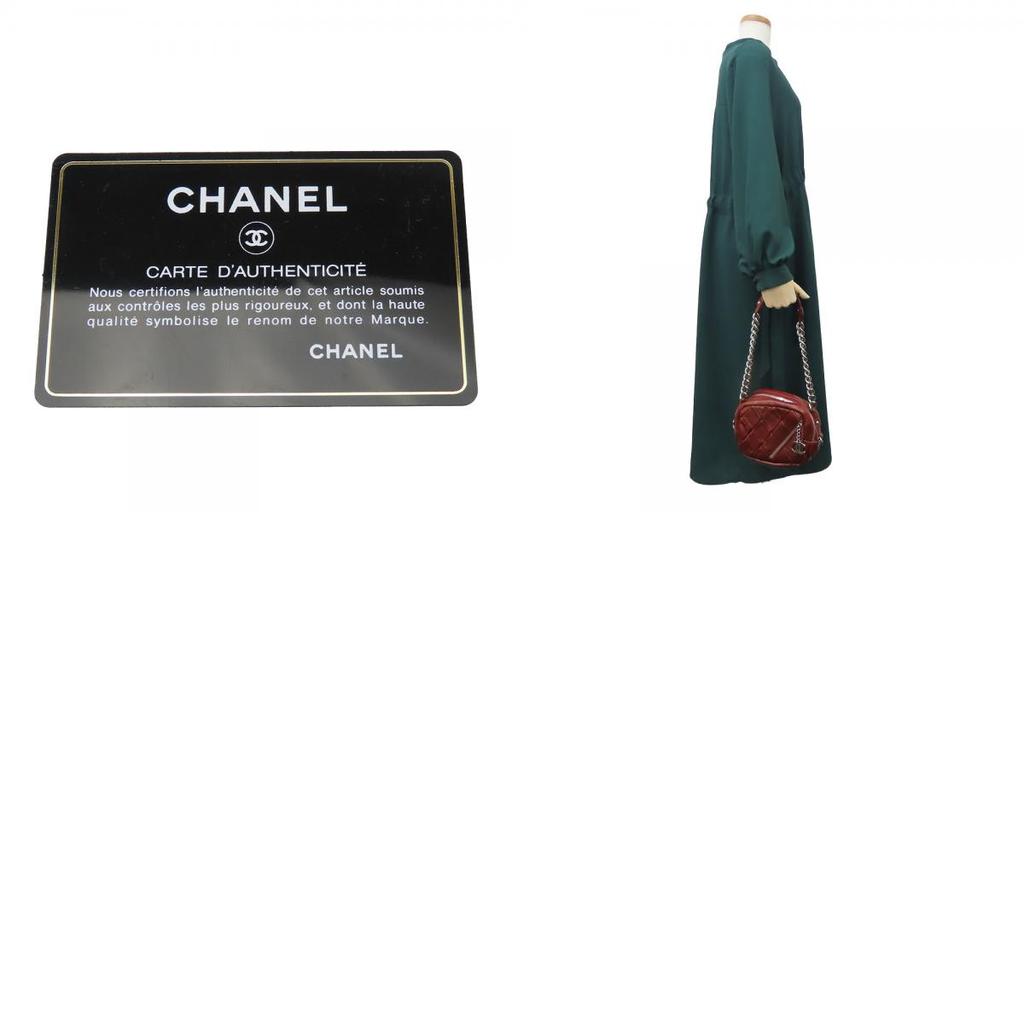 Used CHANEL Shoulder Bag Quilting COCO Mark Lambskin Bordeaux Chain Handbag