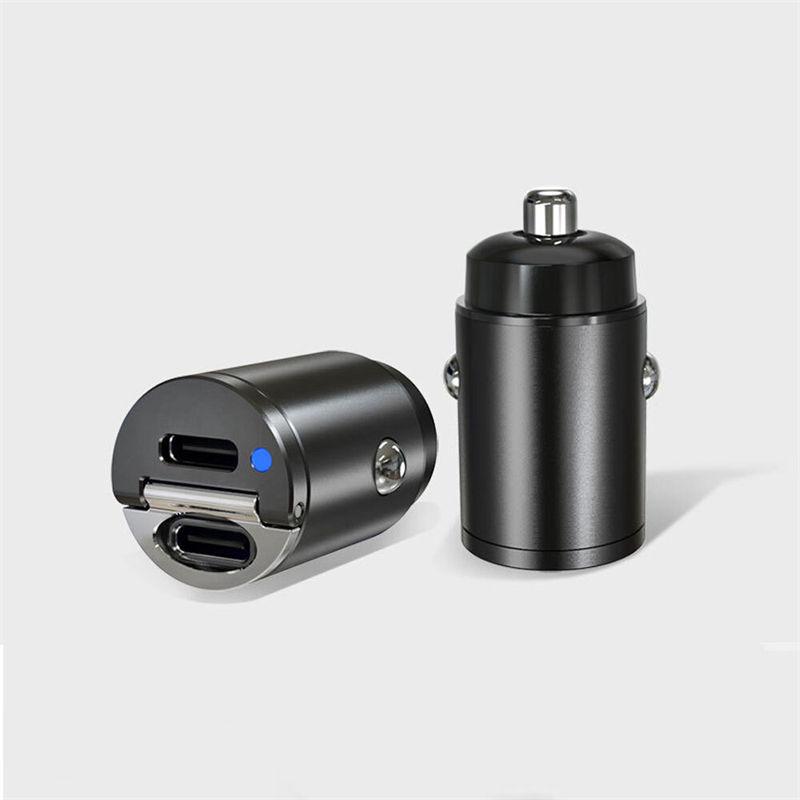 Mini Încărcător Auto Dual USB Tip C PD Adaptor Încărcare Rapidă Accesorii Ornamente 30W