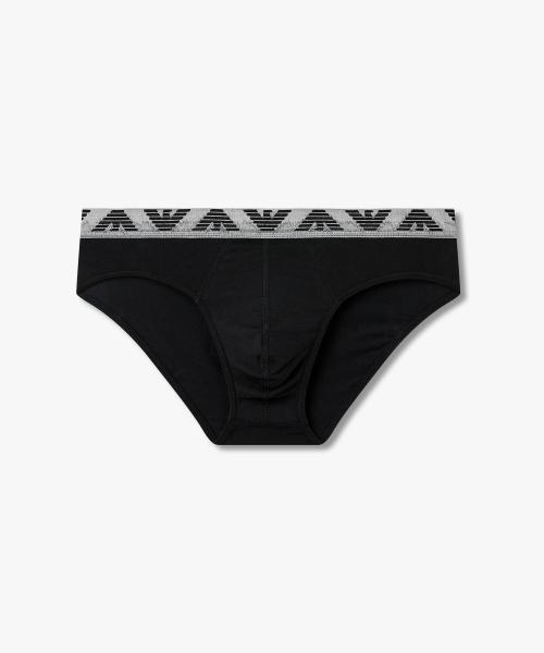 

[Emporio Armani Underwear] Мужские трусы-слипы с логотипом и эластичной лентой - Натуральный черный 0816111162 [Доставлено из Кореи] 100% Оригинал Black - M