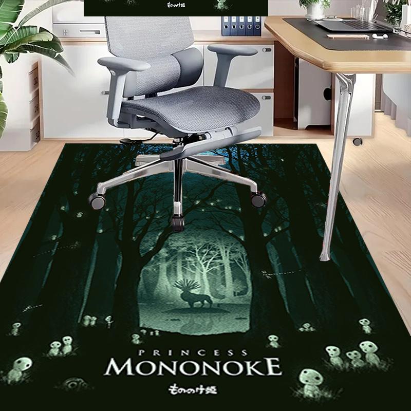 Prinzessin Mononoke Waldteppich für Spielzimmer Schlafzimmer Wohnzimmer Sofa Heimdeko Kinder Spielbereich Teppich Rutschfeste Bodenmatte
