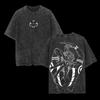 Anime Jujutsu Kaisen Ryomen Sukuna Harajuku Vintage Washed Tshirt Cotton Men Streetwear Oversized Women Short Sleeve Unisex Y2k