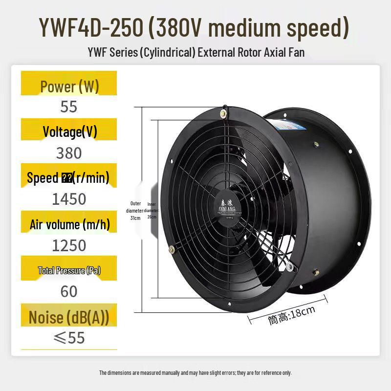 Shanghai Qianxin 220V/380V Low Noise Axial Kitchen Exhaust Fan