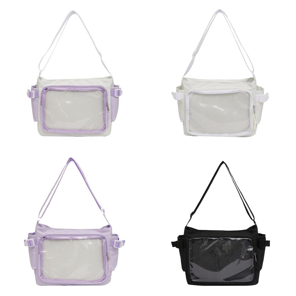 Minimalist Plain Pvc Messenger Bag For Women With Zipper Closure And Soft Structure