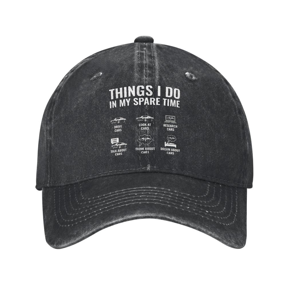 Vintage Things I Do In My Spare Time Go Fishing Baseball Caps Unisex Distressed Cotton Snapback Hat Outdoor All Seasons Hats Cap