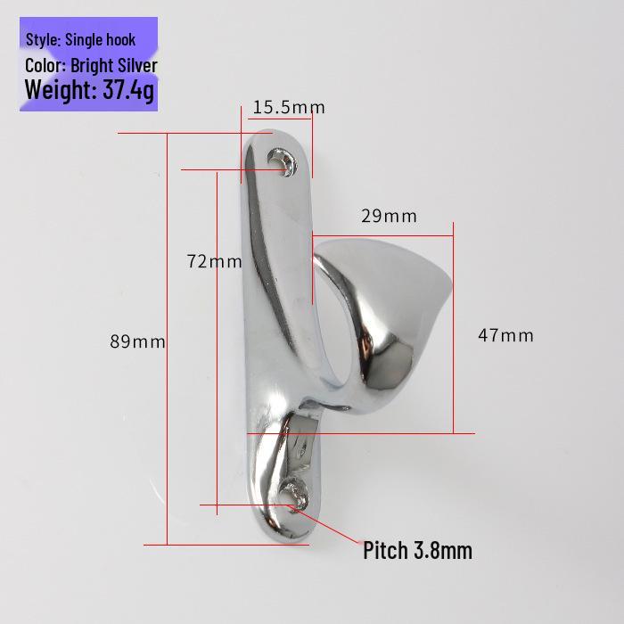 European Style Bathroom Coat and Hat Rack - Simple Steel Wall Hook for Clothes, Single Hook Hanging Accessory