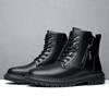 Mode Herbst- und Winter Herren High-Top Lederschuhe Bequem und warm Täglich Büro-Outdoor Freizeit Walking Trendige Herrenstiefel