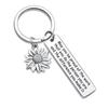 Inspirational Sunflower Keychain Friendship Jewelry Best Friend Gift Jewelry Friends Moving Away Gift English Phrases Key Ring