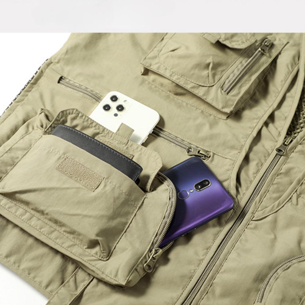Four Season Outdoor Workwear Vest Men's Multi Pocket Camisole Thin Fishing Photography Versatile Vest Jacket