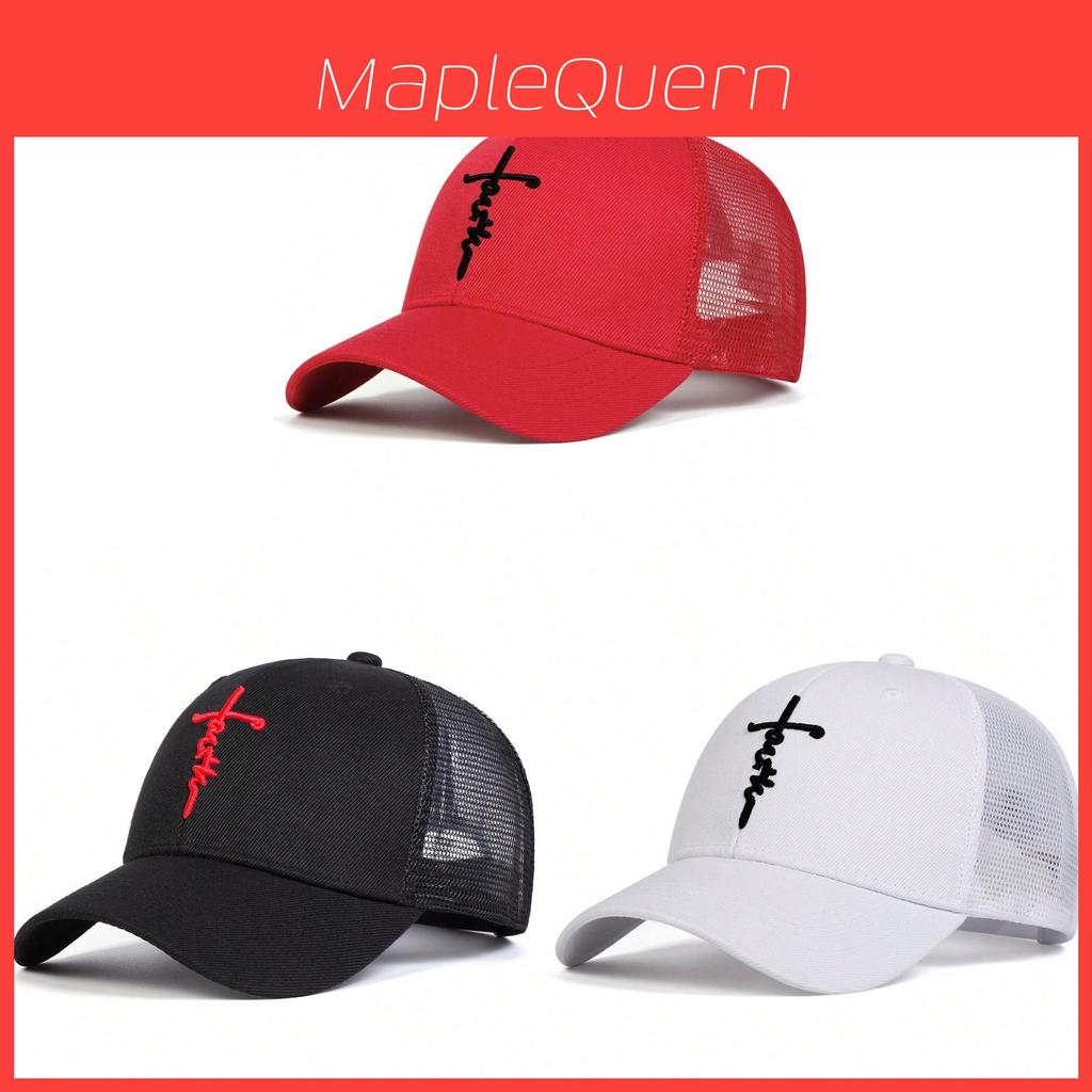 Cotton Embroidered Cross Baseball Cap For Men Women Casual Summer Accessory