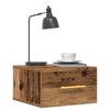 Wall Mounted Nightstand Reclaimed Wood Look 35 x 35 x 20 cm Particleboard