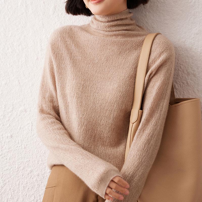 Women's Twelve-Needle Turtleneck Cashmere Sweater - Versatile Autumn/Winter High-End Base Layer