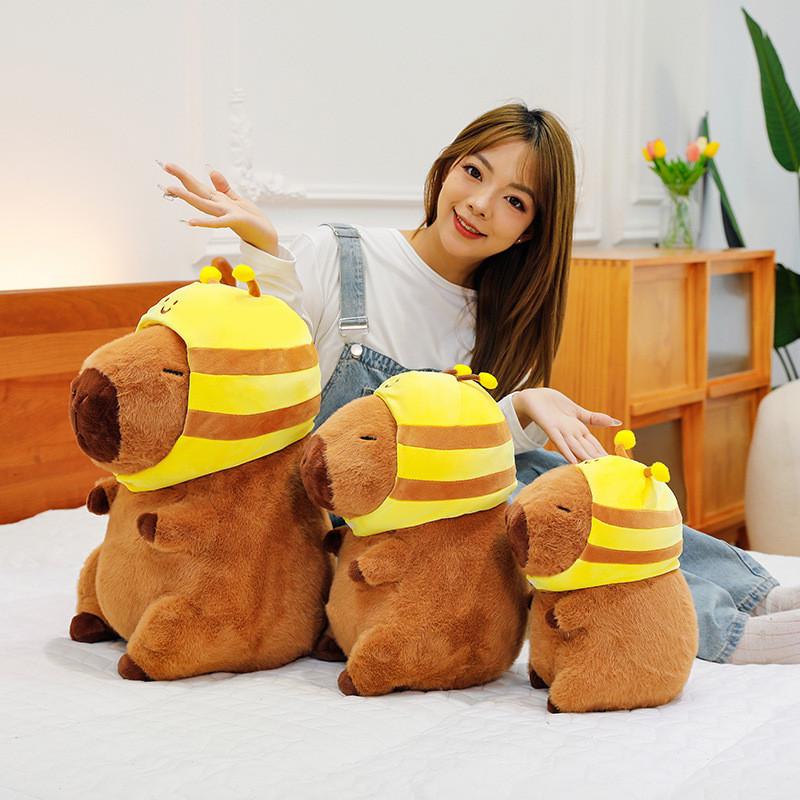 Plush Capybara Bee Toy Cartoon Stuffed Doll Living Room Decoration Gift Kids
