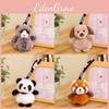 Rabbit Animal Panda Plush Doll Keychain With Pp Cotton Filling For Idea Gift