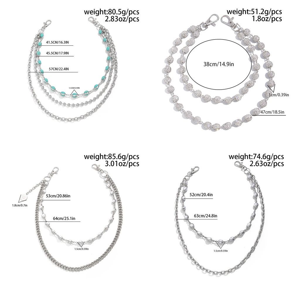 Zinc Zinc Zinc Alloy Pearl Waist Chain Tassel Pants Chain Cool Tassel Jeans Chain  Male