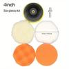 6-teiliges Autopolierpad-Set 4" Weiche Woll-Polierpads Bohraufsatz für Wachs-Kratzerentfernung