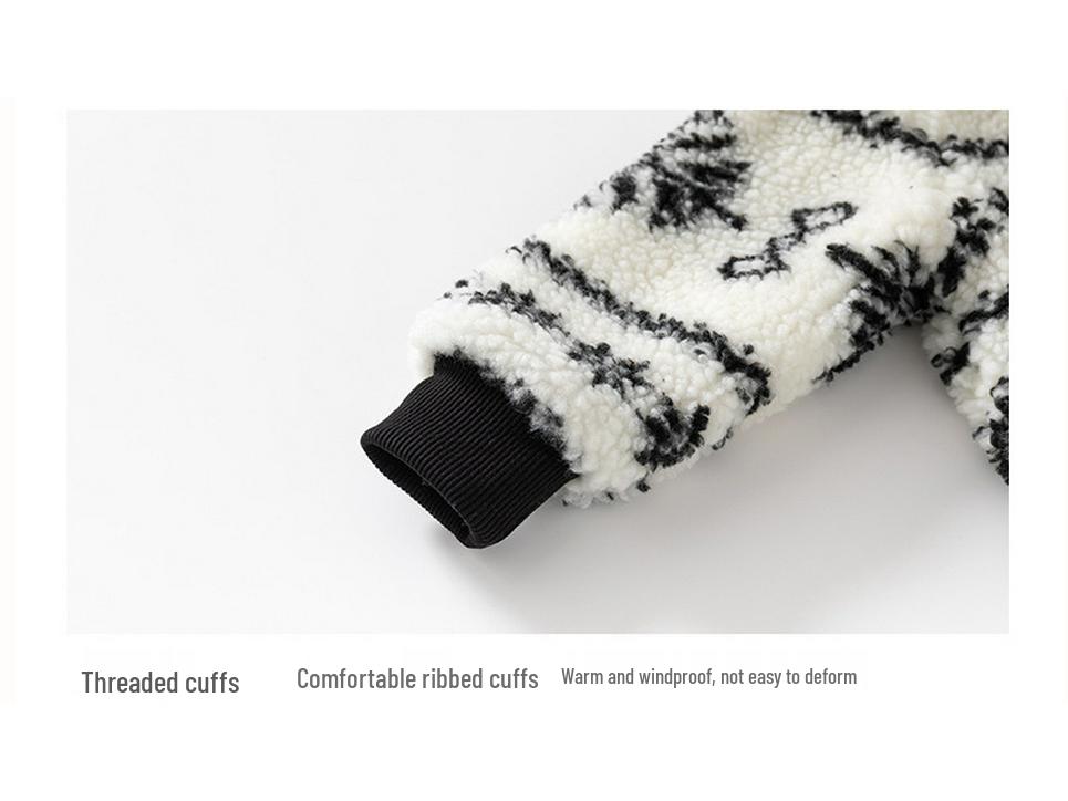 Infant Hooded Velvet-Lined Cotton Jacket - Autumn/Winter Outerwear for Toddlers, Warm First Birthday Outfit