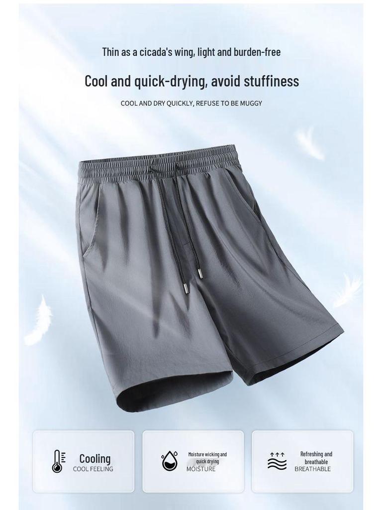 Black Ice Silk Men's Loose Casual Sports Shorts