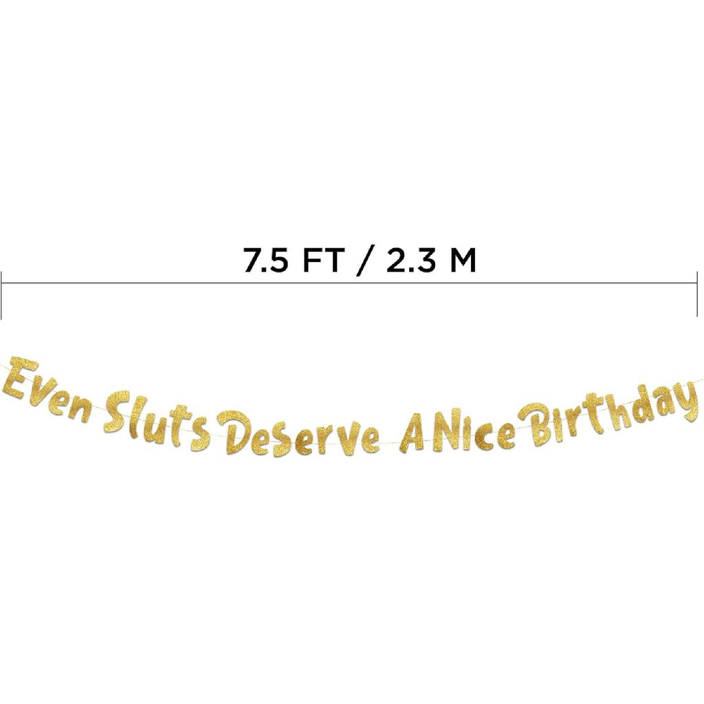 Funny Girls Gold Birthday Glitter Banner – Happy Birthday Party Supplies, Ideas, and Gifts – 21st, 22nd, 23rd,24th, 25th, and 30th Adult Birthday