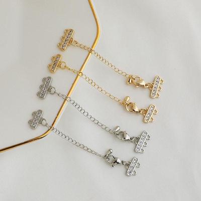 14K Gold-Plated Lobster Clasp Zircon Tassel Pendant Chain for DIY Jewelry Extension