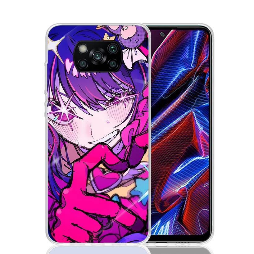 Japan Anime Oshi No Ko Phone Case For Xiaomi Poco F7 Ultra X7 X6 Pro X5 Redmi 15 15C 13 13C 12 12C 10 10A 10C 9 9A 9C 9T Shell P