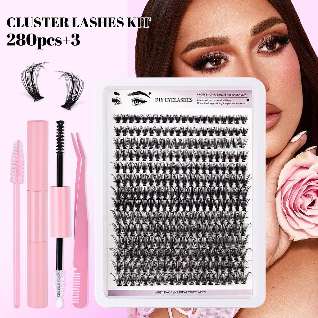 Diy Segmented False Eyelash Set 280 Clusters Large Capacity Dense D Song 30P Single Cluster Of Eyelashes