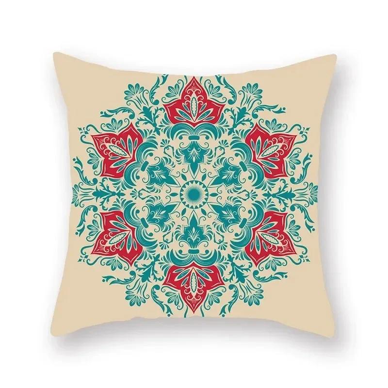 Retro Religiöses Ethnisch Gemustertes Druckserien Kissenbezug Böhmische Heimdeko Schlafzimmer Wohnzimmer Sofa Kissenbezug