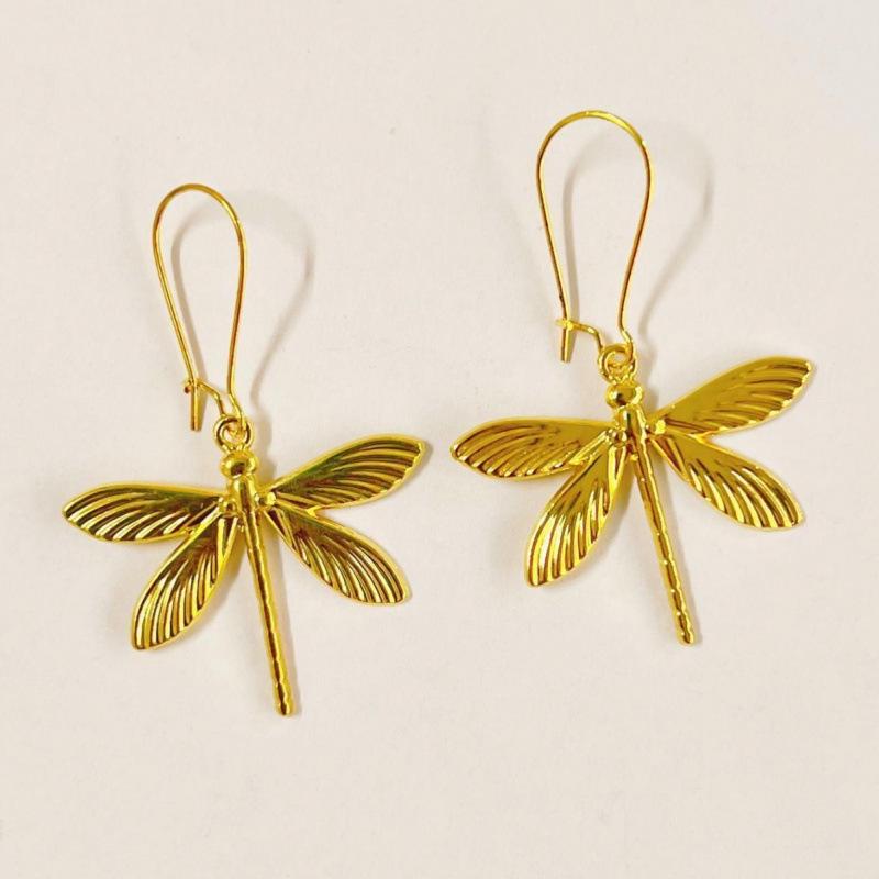 High-End Vintage Dragonfly Earrings - European and American Style