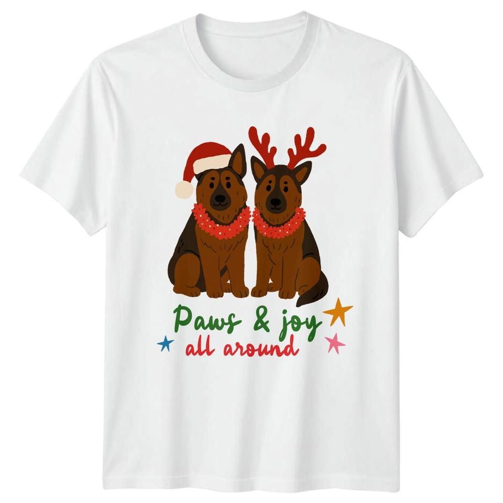 Paws Joy All Around Christmas Dogs Holiday Unisexs Unisexs Graphic Tee S