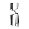 Portavelas Creativo en Forma de H Candelabro de Acero Inoxidable Metal Lujoso Doble Cabeza Mesa de Centro Sala de Estar Decoración del Hogar