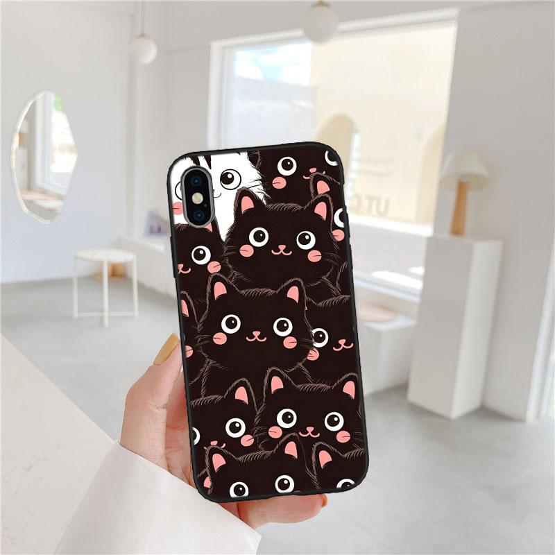 LO23 Cat Kitten Meow Soft Shell Phone Case for Samsung Galaxy S20 S21 S22 Ultra FE + Plus A21S A22 A24 A25 A26 A30 A30S A31